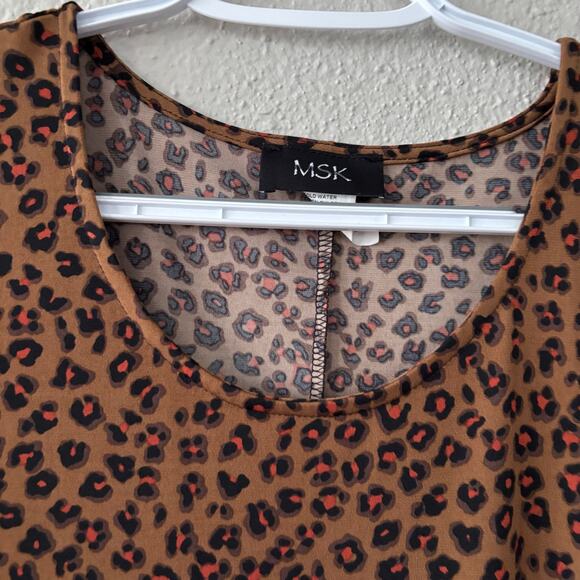MSK Animal Cheetah Print Comfy Knee Length Dress Women's Size Small - Picture 3 of 8
